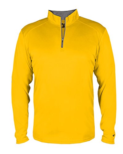 Gold Youth XL Long Sleeve 1/4 Zip Pullover Wicking Sports Jacket