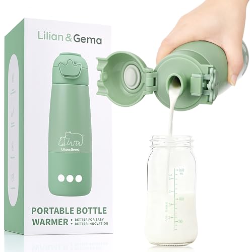 Lilian&Gema Tragbarer Flaschenwärmer Baby Unterwegs, Schnelles Aufheizen Muttermilch Wasser In 2 Min, 350ml Kapazität + 11400mAh Lange Akkulaufzeit, Auslaufsicher, Präzise Temperatursteuerung Lilian&Gema Tragbarer Flaschenwärmer Baby Unterwegs, Schnelles Aufheizen Muttermilch Wasser In 2 Min, 350ml Kapazität + 11400mAh Lange Akkulaufzeit, Auslaufsicher, Präzise Temperatursteuerung