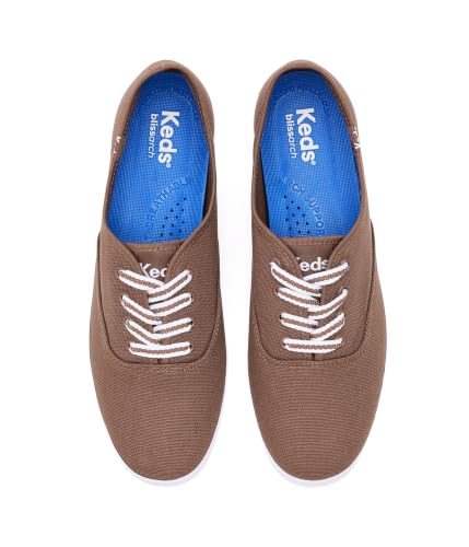 Image of Keds Women's Champion Canvas Lace-Up Cocoa Brown Canvas 7 Wide