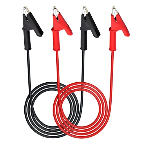Image of 12 Gauge Jumper Wires with Alligator Clips Alligator Clip Leads with Wires | 5.9Ft 2PCS Short Alligator Clip to Short Alligator Clip Leads for Multimeters, Battery Testing