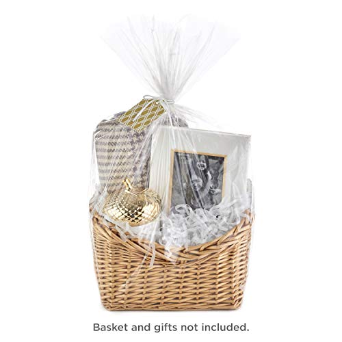 Hallmark Gift Basket Wrap Kit with Cellophane Bag, Filler, Cord and Gift Tag