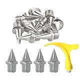 ABDA 14 Stück Nägel 6mm mit Spikeschlüssel Robuster Stahl Leichtathletik Nägel Ersatzdornen für Wettkampf, Training Ausbildung Track Schuhe Weitspringen Wandern