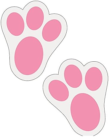amazon com fun express pink bunny paw print floor decal clings 12 pieces office products