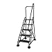 Cotterman - ST-503 A2 C7 P5-5-Step Rolling Ladder, Antislip Vinyl Step Tread, 75 in Overall Height, 450 lb Load Capacity