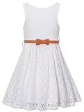 BINPAW Big Girls Dress Sleeveless Vintage Flower Lace Dress for Wedding Party Evening Gown Pageant G