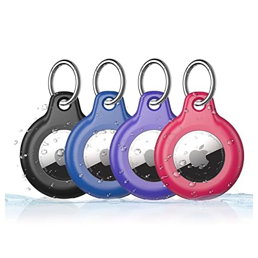 [Pacote com 4] Chaveiro Airtag e suporte de Airtag, rastreador de bagagem, capa perfeita para Apple AirTag vem com chaveiro de pressão para animais de estimação, chaves de carro, bolsas infantis, objetos de valor e muito mais..