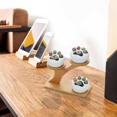 Cache-pots pour succulentes en céramique au design épuré avec support rigide - 4