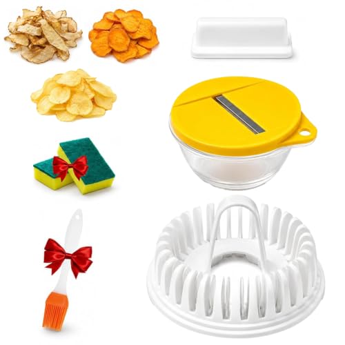 DIY Microwave Potato Chip Maker with Slicer Bowl Set Quick and Easy,1Pc