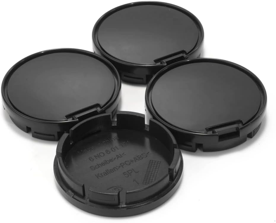 RTrhinoTuning 56mm/2.2in Wheel Center Caps # 6N0601171# 6H0601171 Compatible with Vento Bora Lupo Polo, Black Center Cap for Rims