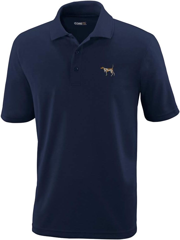 Polo Performance Shirt German Shorthaired Pointer Embroidery Design Polyester Golf Shirt for Men Navy Large Design Only