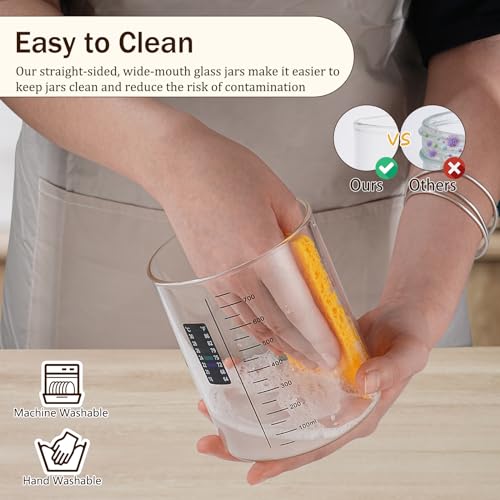 Image of Sourdough Starter Jar Kit, 26 oz Wide Mouth Sour Dough Jars Glass | Sourdough Bread Baking Supplies, Sourdough Tools for Beginners and Pro, Dishwasher-Safe, Borosilicate Glass, 2 Pack