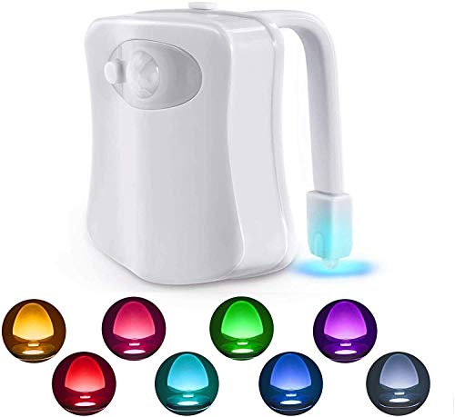 The Original Toilet Bowl Night Light,Inside Toilet Bowl Seat Light LED for Bathroom Washroom,8 Color Changing, Battery Operated(Battery not Included) The Original Toilet Bowl Night Light,Inside Toilet Bowl Seat Light LED for Bathroom Washroom,8 Color Changing, Battery Operated(Battery not Included)