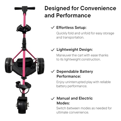 Image of The Weekender Electric Golf Cart, Packed with Drink Holder, Umbrella Holder, Scorecard Holder