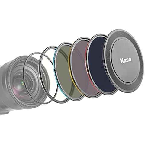 Kase Wolverine Revolution 77mm Pro ND Filter Kit Magnetic Shockproof Tempered Optical Glass w Color Coded Rings inc CPL ND8 ND64 ND1000 Lens Cap & Case Cover