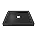 DreamLine SlimLine 32 in. D x 32 in. W x 2 3/4 in. H Center Drain Single Threshold Shower Base in Black, DLT-1132320-88