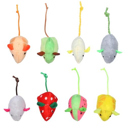 YBEATY 8 Stück Katzenmaus Spielzeug Interaktives Katzenspielzeug Mit Katzenminze Mehrfarbig Kauspielzeug fruchtförmiges realistisches...