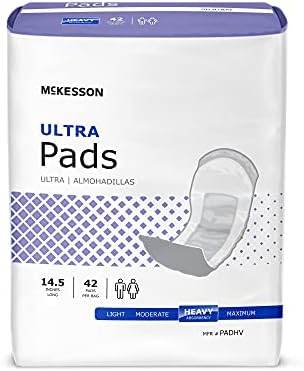 McKesson Ultra Pads for Women, Incontinence, Heavy Absorbency, 14 1/2 in, 42 Count, 4 Packs, 168 Total