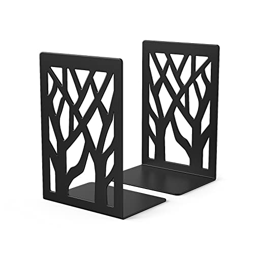 Shikaman Metal Bookends-Heavy Book Ends For Shelves,Book Shelf Holder Home Decorative,Black Bookend Supports thumb #2