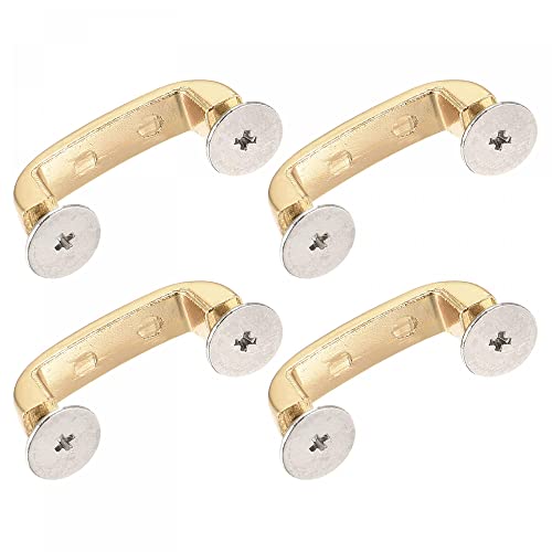 uxcell Arch Bridge Buckle, 4Pcs 1.18 Inch Metal D-Ring Connector Buckles Shackle for Bag Hanger Purse Strap DIY Craft, Gold Tone