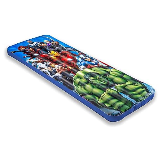 Living iQ Inflatable Jr Twin Portable Travel Kids Sleeping Air Bed Mattress (Avengers)