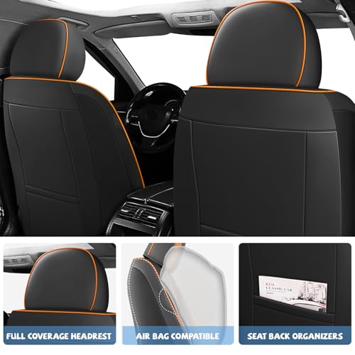 Image of ILMO Seat Covers for Chevy Silverado 1500 2007-2026 (Black&Orange,Full Set)