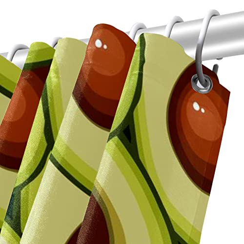 Rideau de douche imperméable lavable avec crochets motif avocat