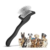PawsltlveShine Dog Slicker Brush - Easy Grooming Brush for Poodles, Goldendoodles, Golden Retrievers - Dog Brush for long haired dogs - Effortless Grooming, Dematting, Deshedding - Black, Large