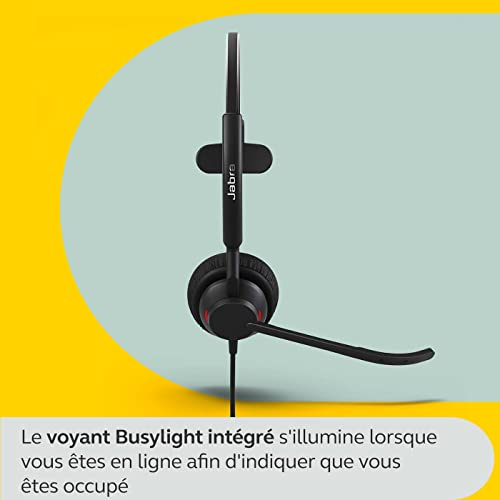 Jabra Engage 50 II - Micro-casque filaire mono & unité de contrôle d’appel Link - 3 micros à réduction de bruit, ultra-léger, USB-A - Certifié MS Teams, fonctionne & toutes les plateformes - Noir