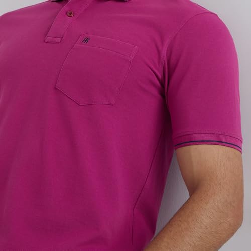 Image of Raymond Men's Modern Fit Solid Pattern Pure Cotton Half Sleeve Polo Neck Casual T-Shirt