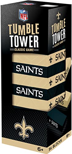 MasterPieces Game Day - NFL New Orleans Saints - Officially Licensed Tumble Tower, Real Wood Blocks