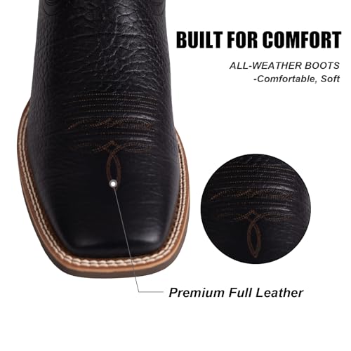 Cowboy Boots For Men Western Retro Boot with Wide Square Toe Durable Classic Embroidered Pull On Slip Resistant Boot3