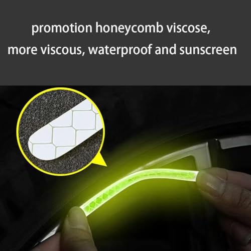 Image of REDWIND Silicon Anti-Collision Glow In The Dark Wheel Rim Self Adhesive Stickers Night Reflective Tape Warning Sticker Metal Universal For All Cars Bikes Motorcycles Bicycle 20 Strips (Neon) 11 cm