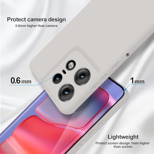 Image of DIZORO Microfiber Candy Case Compatible for Motorola Edge 50 5g Smooth Touch Cushion Liquid Soft Silicone Gel Rubber Phone Cases Non-Slip Full Body Protective Shockproof Back Cover (New Stone Grey)