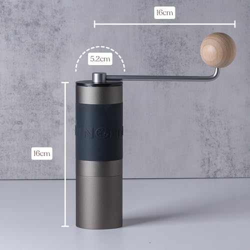 【Iron Gray】KINGrinder K2 Manual Hand Coffee Grinder with Straight Handle for French Press, Drip, Espresso with Assembly Consistency Stainless Steel Conical Burr Mill, 20-25g Capacity - Thumbnail 3