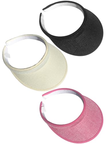 Image of 3 Pieces Clip On Visors Women Men Visor Sun Hats Hat Outdoor Sports Golf Beach Travel Tennis Cap