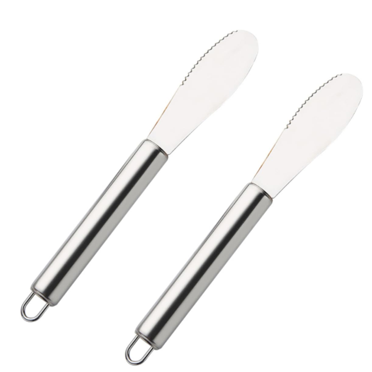 GRIRIW 2pcs Stainless Steel Baking Spatula Butter Spreader Cheese Knife Cake Icing Smoother for Cooking