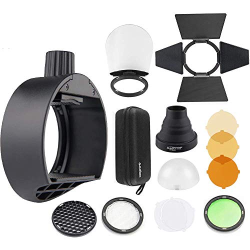 Godox AK-R1 Kit d'accessoires pour tête Ronde Godox Adaptateur de tête Flash S-R1 pour Godox V860II TT685 TT600 Flash de caméra + Diffuseur NAMVO