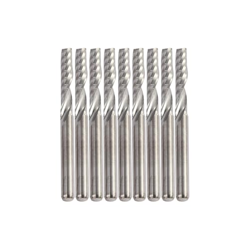Image of Leadigol 10pcs Flutes Square Nose End Mill Set Power Milling Machine Carbide Flute Tools,Milling Cutter Flat Nose End Engraving Tool CNC Woodworking Kit Single Flute Carbide Milling Accessories