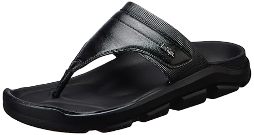 Lee Cooper LC8695C Men's Genuine Leather Sandals | Sandals For Men | Cushioned Insole & Comfortable_LC8695CBLACK_44EU / 10UK