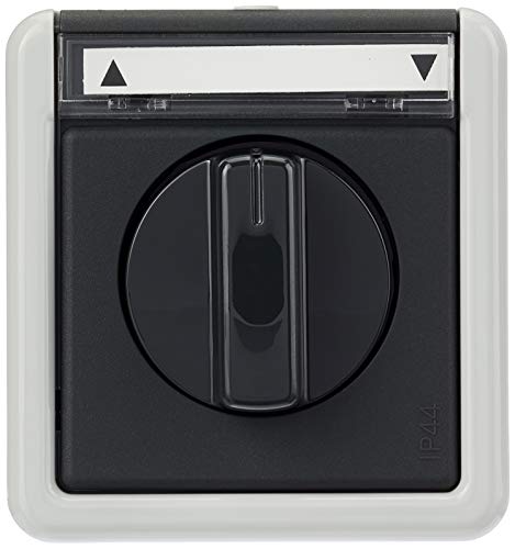 Gira 015430 Jalousietaster/-Schalter 1-polig Beschriftungsschild, Wassergeschützt Aufputz, 10 A, 250 V, grau