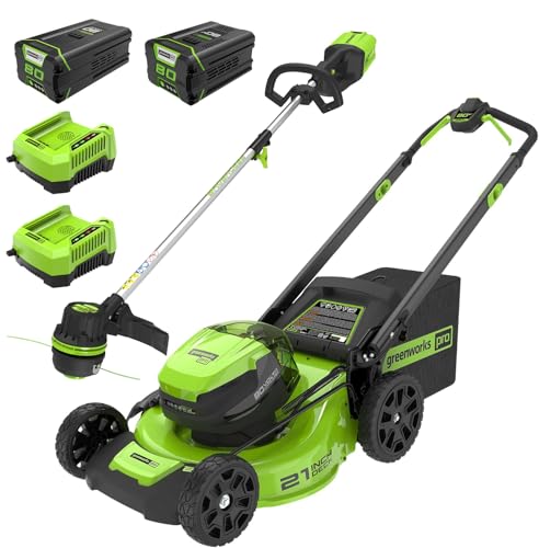 Greenworks 80V 21' Cordless Battery Push Lawn Mower w/...