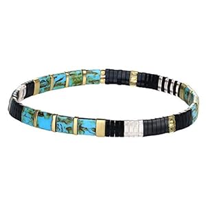 KELITCH Femmes Bracelets Charme Extensible Bracelets D’amitié Colorés Bracelets Rang De Bonbons Miyuki TILA Perles