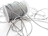  CaPiSo 50m Kordel 3 mm breit Schnur Kordelband gedrehtes Band (Silber)
