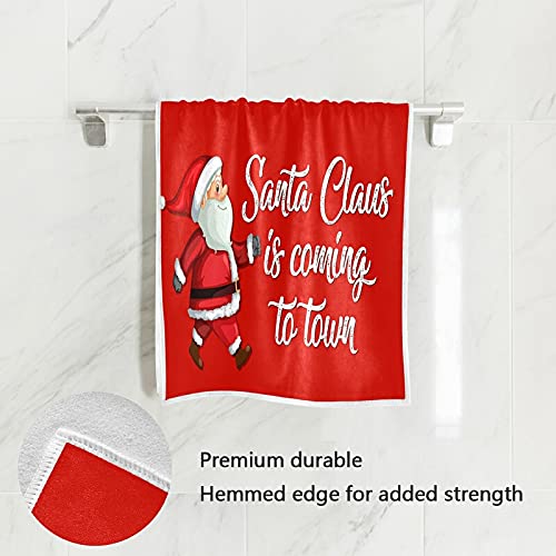 Red Santa Claus Soft Hand Towels For Bathroom 30X15,Decorative Merry Christmas Kitchen Dish Fingertip Towels Washcloth For Guest Gift Home Family #TOP1