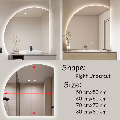 Miroir intelligent rétroéclairé tactile avec éclairage 3 couleurs LED - 3