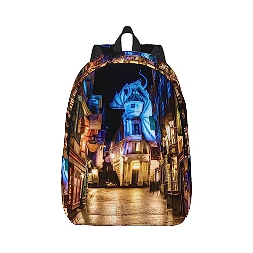 Sac à dos décontracté pour ordinateur portable paysage de nuit noir S