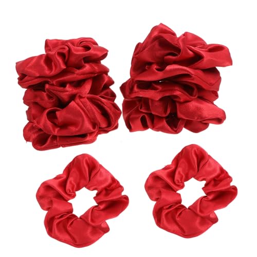 Beaupretty 10 Gomas Para El Pelo Accesorios Para El Pelo Para Mujeres Niñas Gomas De Tela Coleteros Gomas Para El Pelo Coleteros Navideños Coleteros De Tela Color Rojo