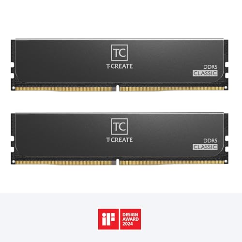 Image of TEAMGROUP T-Create Classic 10L DDR5 32GB Kit (2 x 16GB) 6000MHz (PC5-48000) CL48 Desktop Memory Module Ram, Supports Both Intel & AMD - CTCCD532G6000HC48DC01
