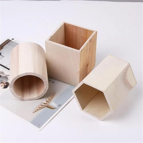 Boîte à crayons en bois compartimentée pour pinceaux et papeterie