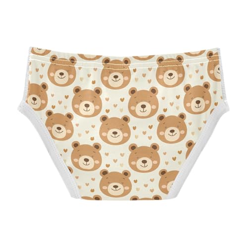 visesunny Boys Potty Training Underwear Cute Brown Bear Heart Breathe Cotton Briefs Size 2T-8Y for Toddler2